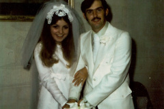 Cutting our first cake as husband and wife - September 2, 1972